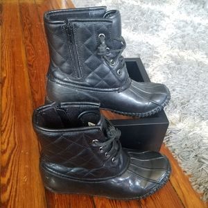 Steve Madden‎ Girl's J Storm Winter Rain Duck Boot Black 3